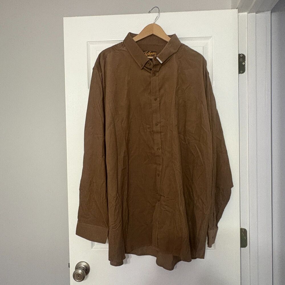 Johnny Bigg Corduroy Shirt Mens 8XL Brown Heavy Pocket Outdoor Workwear Cotton